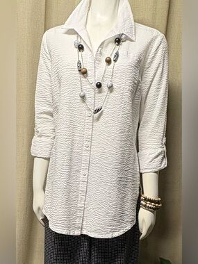Apropos Pucker-Knit Tunic Blouse